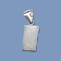 Silver Flat Pad Pendant with Bail - 8mm x 15mm 