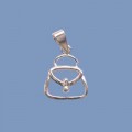 Sterling Silver Handbag Charm with Bail - 8mm x 2mm 