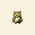 Gold Plated Metallised Owl Beads