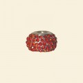Pandora Style Metal Beads with Inset Red Crystals