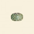 Pandora Style Metal Beads with Inset Green Crystals