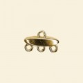 Gold Plated Necklace End (3 String) - 15mm x 6mm 