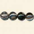 Black Banded Agate Beads - 10mm - Pack of 10