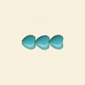 Aqua Dyed Howlite Puff Heart Bead - 12mm - 16" String
