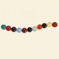 Mixed Dyed Agate Pressed Beads - 8mm - 16" String