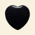 Black Agate Heart Bead - 30mm