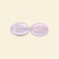 Rose Quartz Flat Oval Beads - 25mm x 18mm - 16" String