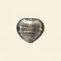 Grey Glass Silver Foil Heart Bead - 15mm - Pack of 10 