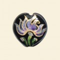 Lavender Hand Painted Glass Heart Beads - 18mm 