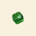 Green Pressed Glass Cube Bead - 10mm - Pack of 10 