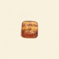 Gold Dichroic Glass Sparkle Flat Cube Bead - 10mm 