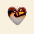 Topaz Glass Heart Bead - 20mm 