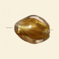 Topaz Glass Silver Foil Twist Bead - 20mm x 15mm 