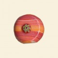 Red Glass Cushion Bead with Millefiori Badge - 18mm 