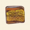 Topaz Glass Silver Foil Flat Square Bead - 25mm 