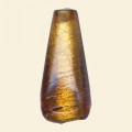 Topaz Glass Silver Foil Drop Bead - 35mm x 15mm 