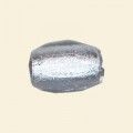 Crystal Glass Silver Foil Barrel Bead - 25mm x 15mm 