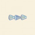 Blue Glass Triangle Beads - One Side Glitter, One Side Plain - 5mm - Pack of 10  
