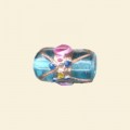 Aqua Glass Venetian Style Tube Beads - 15mm x 8mm 