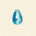 Blue Glass Silver Foiled Beads - 16mm x 8mm 