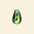 Green Glass Silver Foiled Beads - 16mm x 8mm 
