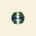 Green Glass Silver Foil Round Beads - 12mm 