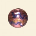Pink Glass Silver Foil Round Beads - 16mm 