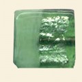 Green Two-Tone Glass Silver Foil Flat quare Bead - 25mm 