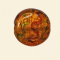 Orange Glass Silver Foil Flat Cushion Beads - 20mm 