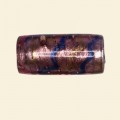 Pink Glass Silver Foil Tube Beads - 25mm x 10mm 