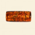 Orange Glass Silver Foil Tube Beads - 25mm x 10mm 