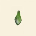 Green Glass Lustre Leaf Beads - 15mm x 7mm - Pack of 10 