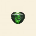 Green Glass Silver Foiled Beads - 11mm 