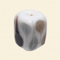 Black/Brown Matt Glass Tube Bead - 15mm x 10mm 
