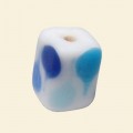 Blue Matt Glass Tube Bead - 15mm x 10mm 