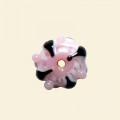 Pink Glass Spotty Drum Beads - 12mm x 10mm 