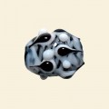Black Glass Spotty Nugget Beads - 18mm x 15mm 