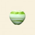 Green Matt Glass Heart Beads - 15mm