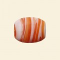Orange Matt Glass Flat Rectangle Beads - 17mm x 14mm