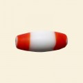 Red Matt Glass Tube Beads - 24mm x 10mm