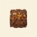 Gold Glass Handmade Flat Square Gold Foil Beads - 15mm 