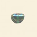 Green Lustred Glass Heart Bead - 13mm - Pack of 10 