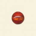 Red Glass Silver Stripe Round Bead - 12mm 