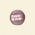 Pink Glass Silver Stripe Flat Disc Bead - 15mm 