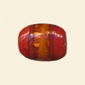 Red Glass Silver Stripe Flat Rectangle Bead - 20mm x 15mm 