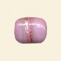 Pink Glass Silver Stripe Flat Rectangle Bead - 20mm x 15mm 