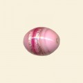 Pink Glass Silver Stripe Oval Bead - 15mm x 12mm 