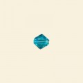 Aqua Crystal Machine Cut Glass Bicones - 6mm x 6mm - 16" String