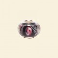 Red/Pink Pandora Style Glass Beads with Metal Inserts - 12mm 