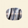 Black Flat Oblong Matt Glass Bead - 20mm x 15mm 